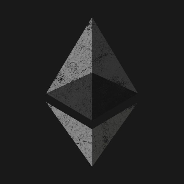 Simbol Ethereum bertekstur monokrom